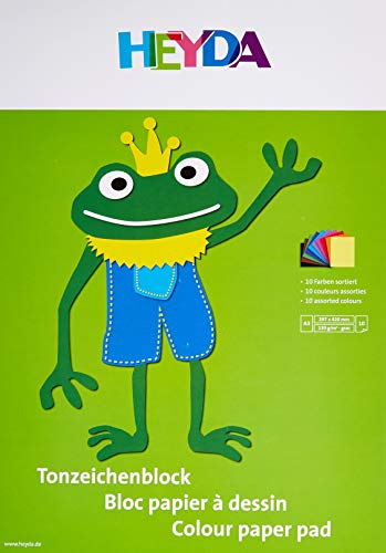10X Heyda Tonpapierblock A3 130g 10Bl von Heyda