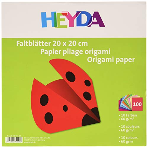 5x HEYDA Faltblätter 20x20cm 60g 100Bl sort von Heyda