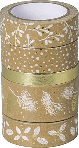 Deko Tapes "Natur Mix", 5er-Set Gold von Heyda