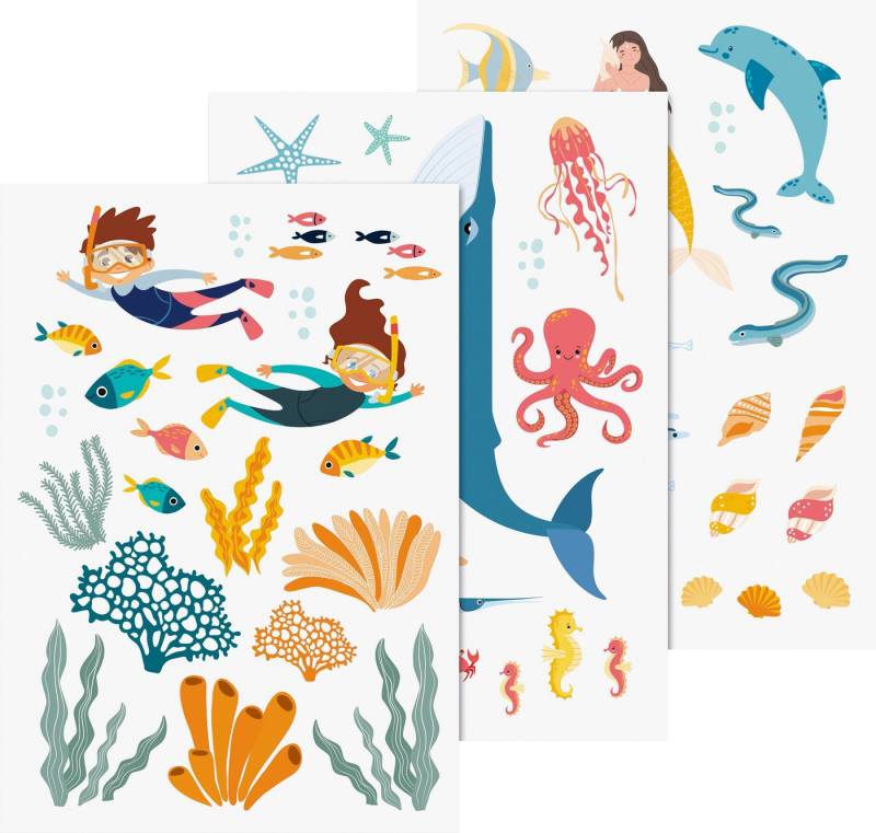 Heyda Fenstersticker Unterwasser, 3 Bögen von Heyda