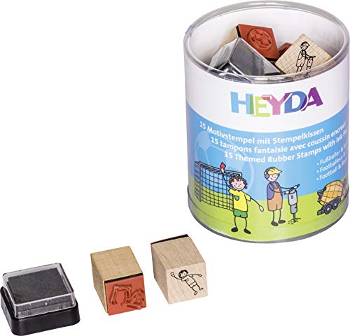 Heyda 204888489 Heyda 204888489 Stempel-Dose (Fußballer & Baustelle) Motivgröße: ca. 1,5 x 1,5 cm von Heyda