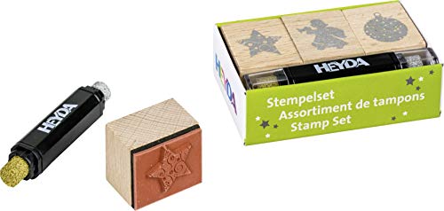 Heyda 204888494 Heyda 204888494 Stempel-Set (Weihnachten) Setgröße: 8 x 4,5 x 2,5 cm, 3 Holz-Stempel von Heyda