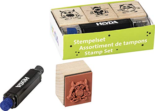 Heyda 204888696 Heyda 204888696 Stempel-Set (Monster) Setgröße: 8 x 4,5 x 2,5 cm, 3 Holz-Stempel von Heyda