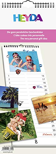 Heyda Heyda 2070491 Bastel-/Kreativkalender Streifenkalender (13 Monatsblätter, 160 x 425 mm, Kalendarium immerwährend, Wire-O-Bindung mit Aufhänger): Immerwährender Kalender von Heyda
