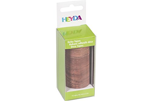 Heyda Deko Tape "Holz" 1 x 15 mm x 5 m 1x 45 mm x 5 m 2 Rollen 1 Pack mit Abreißkante von Heyda