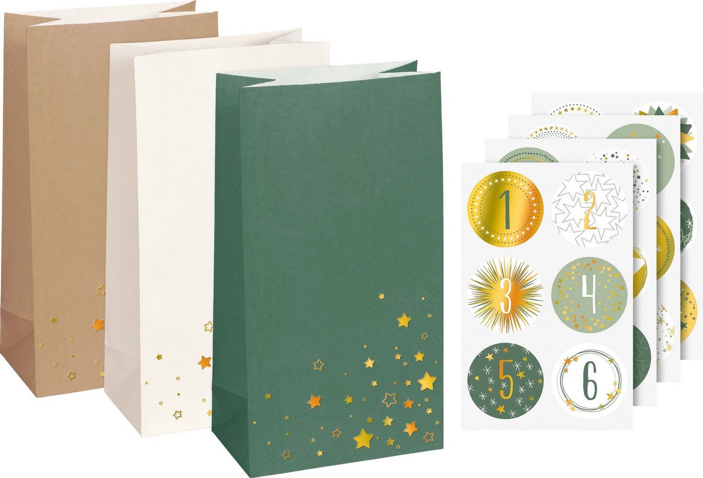 Heyda Kalender zum Selbstbasteln Adventskalender-Set Sterne, 28 Teile von Heyda