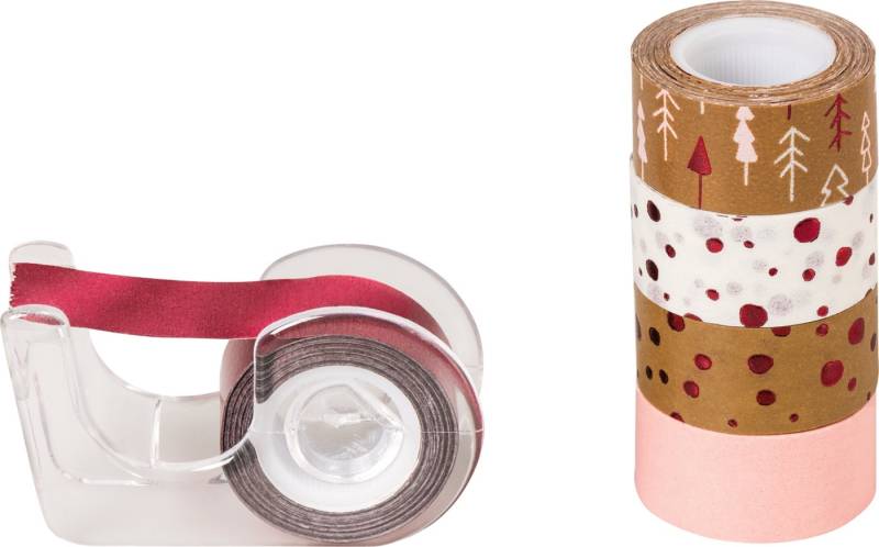Heyda Klebeband HEYDA 203584540 HEYDA Deko-Klebeband Mini "Bäume", rot / natur von Heyda