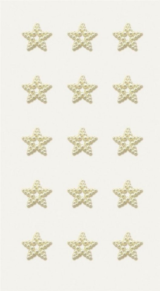 Heyda Sticker 6x Heyda 203782931 Perlen-Sticker „Sterne“, 75 × 165 mm, weiß, 1 Blatt von Heyda