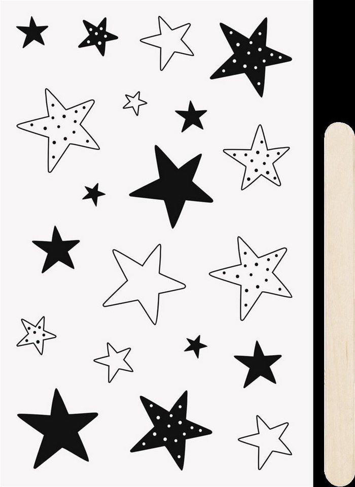 Heyda Sticker Heyda 203780936 Rubbel-Sticker „Sterne“, 100 × 190 mm, schwarz, 1 von Heyda