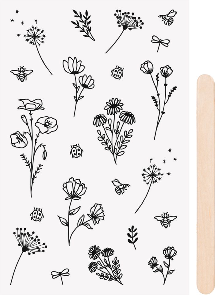 Heyda Sticker Heyda 203780955 RubSticker Blumen sw von Heyda