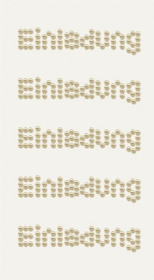 Heyda Sticker Perlen-Sticker "Einladung" 7,5 x 16,5 cm Ø ca. 2 mm weiß von Heyda