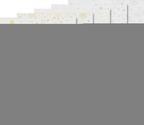 Transparentes Papierset "Weihnachten" in Gold/Silber von Heyda