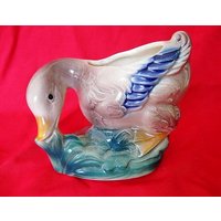1950Er Keramik Ente Blumenvase 1950Er Keramik Ente Blumenvase von Heydeyjavoo