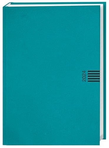 Cheftimer A6 mit Tageskalender. Petrol farbener Terminkalender 2024. Buch-Kalender mit Lesebändchen und Eckperforation. Wattierter Taschenkalender zum Planen von Terminen. von Heye