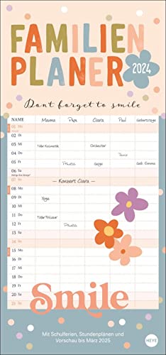Design Familienplaner 2024. Großer Familienkalender mit viel Platz für Termine und bunter Gestaltung: Organisationstool und Blickfang in einem! Kalender 2024 mit 5 Spalten. von Heye