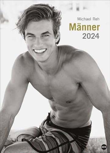 Männer Edition 2024. Jeden Monat ein sinnliches Schwarz-Weiß-Foto in einem Kalender im Großformat. Schöne Männer im Wandkalender XXL 2024. Hochformat 49 x 68 cm. von Heye
