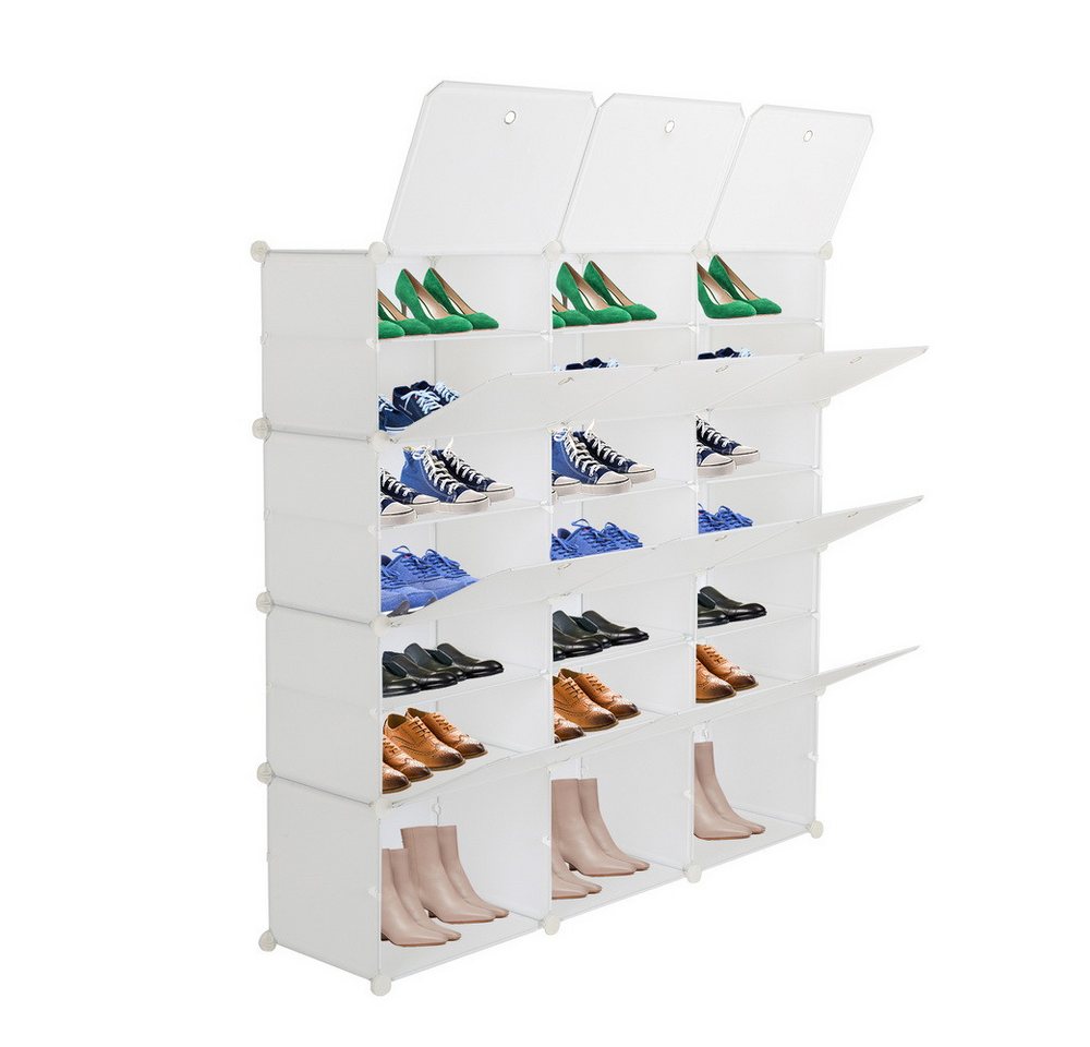 Heyork Schuhregal Schuhregal mit Türen Schuhschrank aus Kunststoff für Flur Schlafzimmer von Heyork