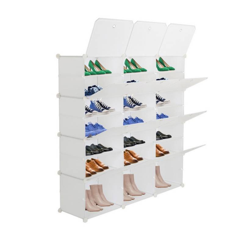 Heyork Schuhregal Schuhregal mit Türen Schuhschrank aus Kunststoff für Flur Schlafzimmer Heyork Schuhregal Schuhregal mit Türen Schuhschrank aus Kunststoff für Flur Schlafzimmer von Heyork