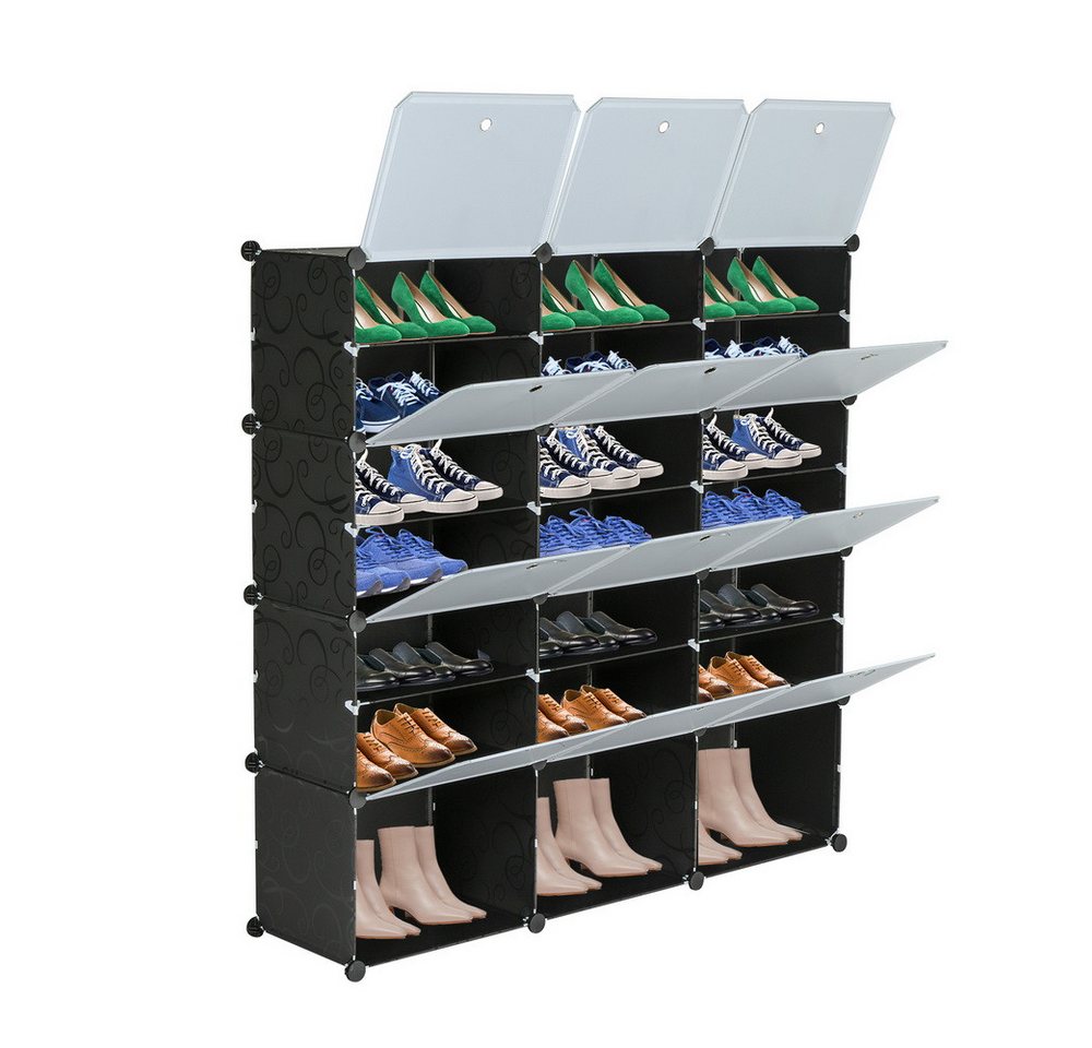 Heyork Schuhregal Schuhregal mit Türen Schuhschrank aus Kunststoff für Flur Schlafzimmer von Heyork