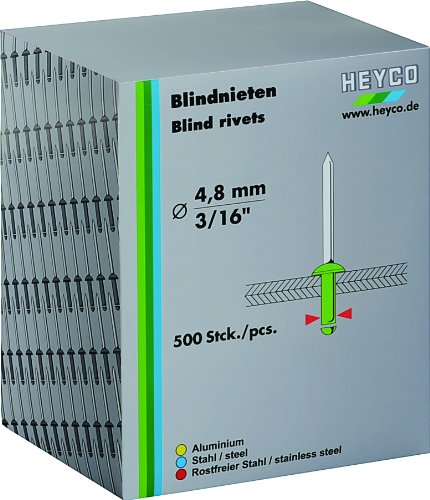 Heytec Heyco 01262240200 Blindnietensatz in Karton ø 2.4 cm von Heytec