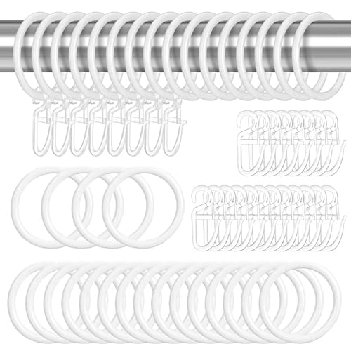 Heyu-Lotus 50 Stück Metall Vorhangringe Gardinen Ringe Vorhang Hängend Ringe und 50 Stück Kunststoff Gardinenhaken für Fenster Tür Duschvorhänge, 30 mm Innendurchmesser Heyu-Lotus 50 Stück Metall Vorhangringe Gardinen Ringe Vorhang Hängend Ringe und 50 Stück Kunststoff Gardinenhaken für Fenster Tür Duschvorhänge, 30 mm Innendurchmesser von Heyu-Lotus