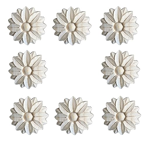 Hezhou Holz Ornament Holzornamente für Möbel Vintage Deko Geschnitztes Holz Skulptur Applique Onlay Lange Geschnitzte Holzschnitzerei Applikation Unbemalte für Möbel (M) von Hezhou