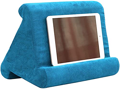 HEZHU Tablet Ständer Kissen Kissenständer Buchablage Multi Angle Soft Bed Pillow Holder Tragbarer Dreieck Tablet Ständer (Blauer See) von HEZHU