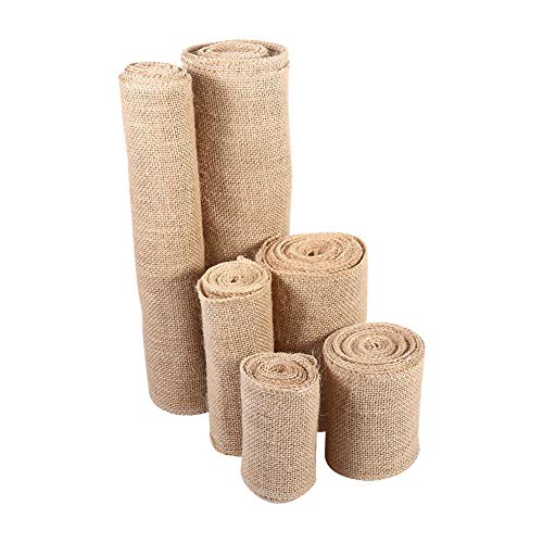 Sackleinen Tischläufer, Sackleinen Band Sackleinen Roll Jute Hessisch Roll Tischläufer Schärpe rustikale Sackleinen genäht Edge Vintage Hochzeit DIY Handwerk(10cm*2m) von Pssopp