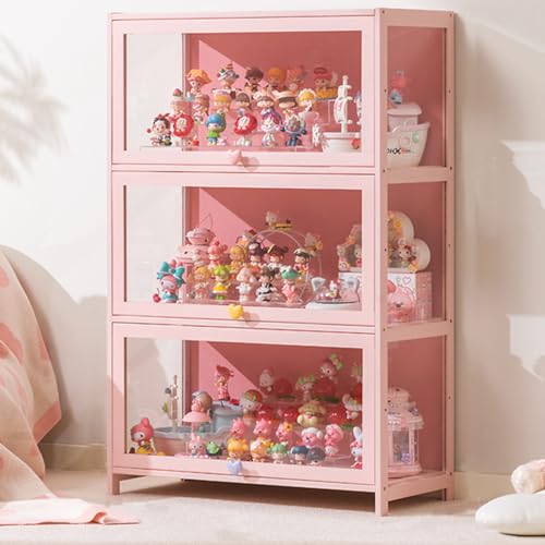 Hggdsac Display Cabinet, Acrylvitrine, Modellvitrinen, Versiegelt und Staubdicht, Leicht zu Reinigen, Holzvitrine, Tough Texture, Praktisch und schön, für Wohnzimmer, Büro Rosa, 40cm×33cm×106cm Hggdsac Display Cabinet, Acrylvitrine, Modellvitrinen, Versiegelt und Staubdicht, Leicht zu Reinigen, Holzvitrine, Tough Texture, Praktisch und schön, für Wohnzimmer, Büro Rosa, 40cm×33cm×106cm von Hggdsac
