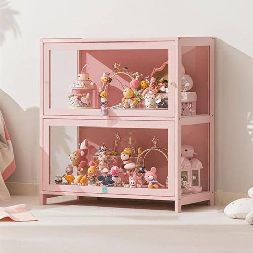 Hggdsac Display Cabinet, Acrylvitrine, Modellvitrinen, Versiegelt und Staubdicht, Leicht zu Reinigen, Holzvitrine, Tough Texture, Praktisch und schön, für Wohnzimmer, Büro Rosa, 60cm×33cm×73cm Hggdsac Display Cabinet, Acrylvitrine, Modellvitrinen, Versiegelt und Staubdicht, Leicht zu Reinigen, Holzvitrine, Tough Texture, Praktisch und schön, für Wohnzimmer, Büro Rosa, 60cm×33cm×73cm von Hggdsac