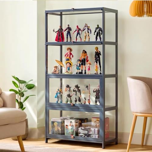 Hggdsac Display Cabinet, Vitrinenschrank Stehend, Acrylic Display Cabinet, Versiegelt und Staubdicht, Leicht zu Reinigen, für Schlafzimmer,Wohnzimmer, 40cm×33cm×140cm-Grau Hggdsac Display Cabinet, Vitrinenschrank Stehend, Acrylic Display Cabinet, Versiegelt und Staubdicht, Leicht zu Reinigen, für Schlafzimmer,Wohnzimmer, 40cm×33cm×140cm-Grau von Hggdsac
