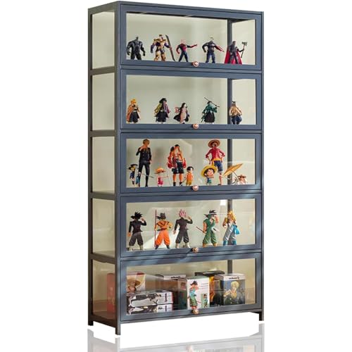 Hggdsac Display Cabinet, Vitrinenschrank Stehend, Acrylic Display Cabinet, Versiegelt und Staubdicht, Leicht zu Reinigen, für Schlafzimmer,Wohnzimmer, 40cm×33cm×172cm-Grau Hggdsac Display Cabinet, Vitrinenschrank Stehend, Acrylic Display Cabinet, Versiegelt und Staubdicht, Leicht zu Reinigen, für Schlafzimmer,Wohnzimmer, 40cm×33cm×172cm-Grau von Hggdsac