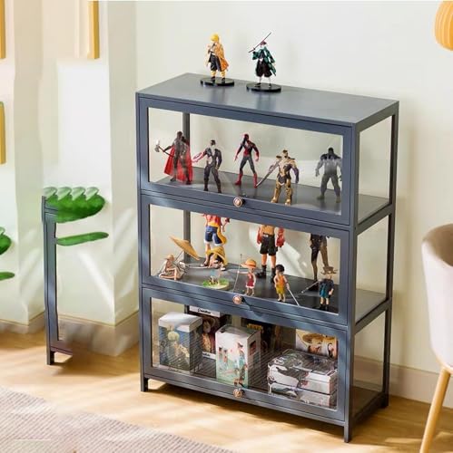 Hggdsac Display Cabinet, Vitrinenschrank Stehend, Acrylic Display Cabinet, Versiegelt und Staubdicht, Leicht zu Reinigen, für Schlafzimmer,Wohnzimmer, 60cm×33cm×106cm-Grau Hggdsac Display Cabinet, Vitrinenschrank Stehend, Acrylic Display Cabinet, Versiegelt und Staubdicht, Leicht zu Reinigen, für Schlafzimmer,Wohnzimmer, 60cm×33cm×106cm-Grau von Hggdsac