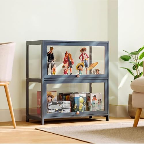Hggdsac Display Cabinet, Vitrinenschrank Stehend, Acrylic Display Cabinet, Versiegelt und Staubdicht, Leicht zu Reinigen, für Schlafzimmer,Wohnzimmer, 80cm×33cm×73cm-Grau Hggdsac Display Cabinet, Vitrinenschrank Stehend, Acrylic Display Cabinet, Versiegelt und Staubdicht, Leicht zu Reinigen, für Schlafzimmer,Wohnzimmer, 80cm×33cm×73cm-Grau von Hggdsac