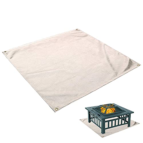 Hggzeg Feuerschalen-Matte, hitzebeständige Grillmatte, flammhemmende Schutzmatte für Boden, Terrasse, Deck, Rasen, Outdoor oder Camping (kleine Größe: 80 x 80 cm) von Hggzeg