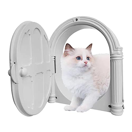 Katzenklappen für Tür, Katzentür für Innentür, Haustiertüren ohne Klappe für kleine Katzen bis zu 9 kg, einfache Installation, blockiert Gerüche von Hunde- und Katzenstreu (weiß) von Hggzeg