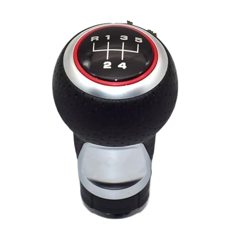 Hguvsjd Schaltknäufe Für A3 A4 B6 B7 B8 A6 S4 8K A5 8T Q5 8R 12mm Schaltknauf Hebel Stick Auto Schaltknauf(RED 5 Speed-2) von Hguvsjd