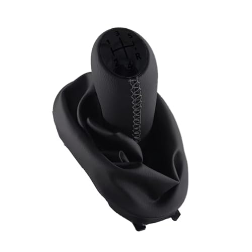Hguvsjd Schaltknäufe Für Dacia Für Logan 1 I MK1 04-12 Hebelmanschette 5-Gang-Schaltknauf-Kofferraumabdeckung Gamasche Hebelschalthebelgriffstock Leder Auto Schaltknauf(Black set) von Hguvsjd