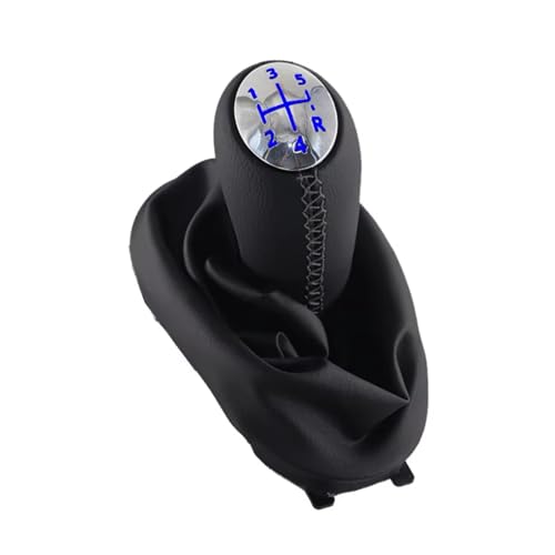 Hguvsjd Schaltknäufe Für Dacia Für Logan 1 I MK1 04-12 Hebelmanschette 5-Gang-Schaltknauf-Kofferraumabdeckung Gamasche Hebelschalthebelgriffstock Leder Auto Schaltknauf(Chrome blue set) von Hguvsjd