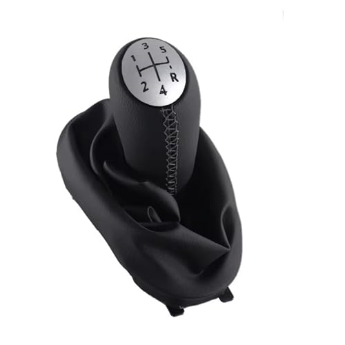 Hguvsjd Schaltknäufe Für Dacia Für Logan 1 I MK1 04-12 Hebelmanschette 5-Gang-Schaltknauf-Kofferraumabdeckung Gamasche Hebelschalthebelgriffstock Leder Auto Schaltknauf(Silver set) von Hguvsjd