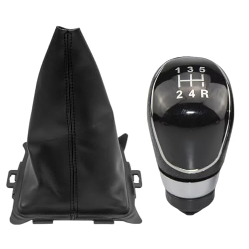 Hguvsjd Schaltknäufe Für Ford Für Fiesta 2008 2009 2010 2011 2012 5/6 Geschwindigkeit Manuelle Getriebe Schaltknauf Gamasche Boot Abdeckung Fall Kragen Auto Schaltknauf(5 Speed Black) von Hguvsjd