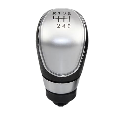 Hguvsjd Schaltknäufe Für Ford Für Fiesta 2008-2012 5/6-Gang-Schaltknauf Ledergamasche Kofferraumabdeckung Staubdichtes Abdeckungsgehäusehalsband Auto Schaltknauf(6-Speed Silver) von Hguvsjd