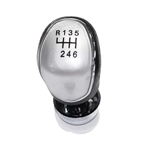 Hguvsjd Schaltknäufe Für Ford Für Fiesta 2013 2014 Manuelle Auto Shift Schaltknauf Hebel Gaitor Boot Abdeckung Auto Schaltknauf(6 speed silver) von Hguvsjd