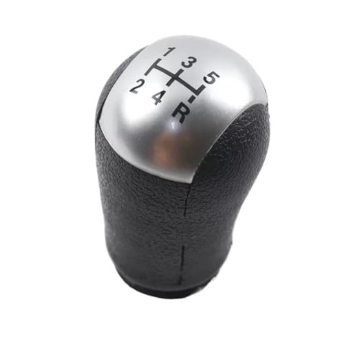 Hguvsjd Schaltknäufe Für Ford Für Focus Für C-Max Für Mustang Für Mondeo MK2 5/6-Gang-Schaltgetriebe Schaltknauf Schalthebelkopf Schalthebelgriff Auto Schaltknauf(Silver black) von Hguvsjd