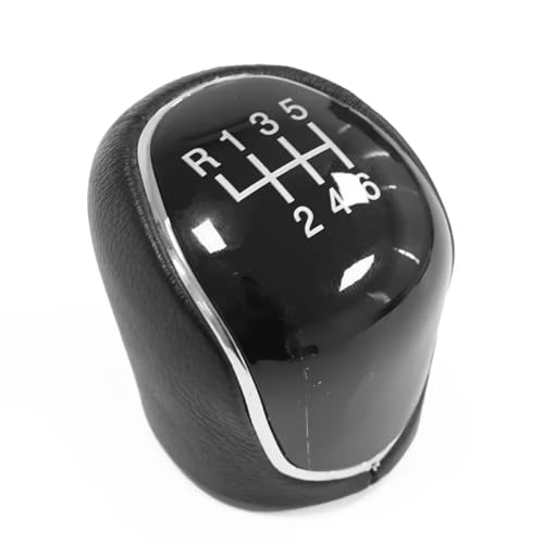 Hguvsjd Schaltknäufe Für Ford Für Mondeo Mk4 Für S-Max Für C-Max Für Focus Mk2 Für Schalthebel 6-Gang-Leder-Auto-Schaltknauf Auto Schaltknauf(6speed-1 pcs black) von Hguvsjd