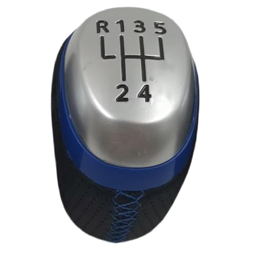 Hguvsjd Schaltknäufe Für Megane 4 MK4 Für Kadjar Für Talisman 2015-2022 Griff Ball Hebel Getriebe Stick Shifter Leder Auto Schaltknauf(5 speed blue line) von Hguvsjd
