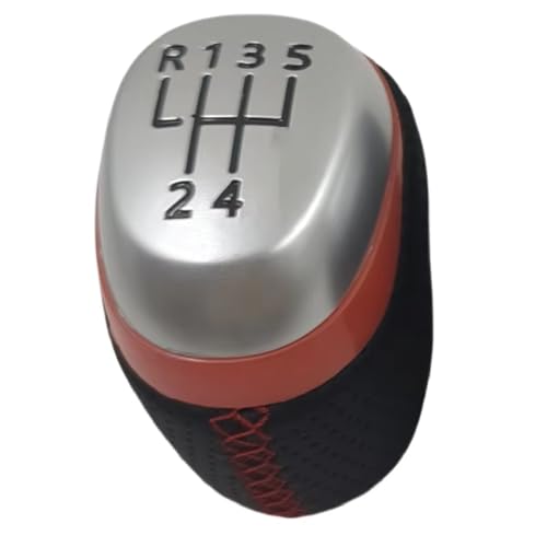 Hguvsjd Schaltknäufe Für Megane 4 MK4 Für Kadjar Für Talisman 2015-2022 Griff Ball Hebel Getriebe Stick Shifter Leder Auto Schaltknauf(5 speed red line) von Hguvsjd