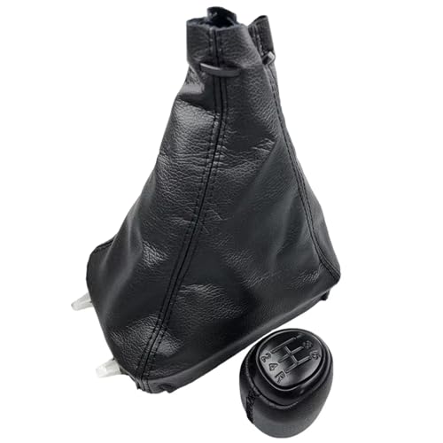 Hguvsjd Schaltknäufe Für SAAB 93 9-3 SS 2003-2012 5/6 Geschwindigkeit Schaltknauf Leder Gamasche Boot Abdeckung Fall Hebel Shifter Auto Schaltknauf(5 Speed Black Combo) von Hguvsjd