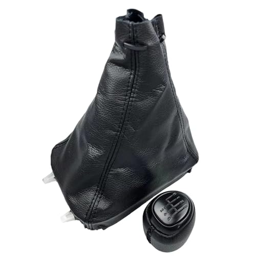 Hguvsjd Schaltknäufe Für SAAB 93 9-3 SS 2003-2012 5/6 Geschwindigkeit Schaltknauf Leder Gamasche Boot Abdeckung Fall Hebel Shifter Auto Schaltknauf(6 Speed Black Combo) von Hguvsjd
