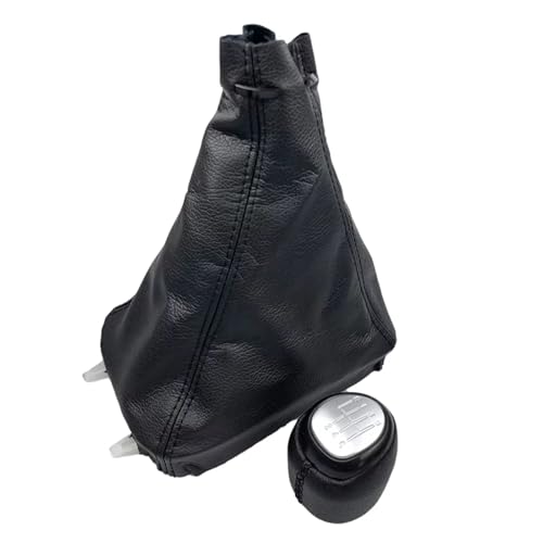 Hguvsjd Schaltknäufe Für SAAB 93 9-3 SS 2003-2012 5/6 Geschwindigkeit Schaltknauf Leder Gamasche Boot Abdeckung Fall Hebel Shifter Auto Schaltknauf(6 Speed Silver Combo) von Hguvsjd